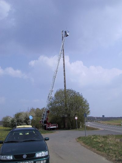 Abbau mit Drehleiter