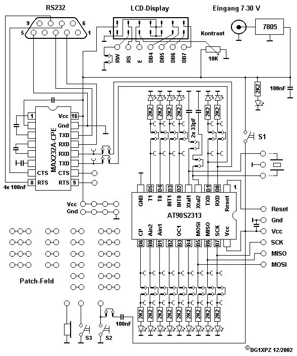 Schaltplan AVR-Testboard