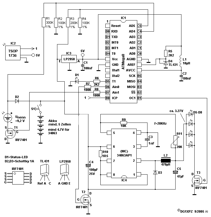 Schaltplan Solarleuchte mit PWM-Steuerung