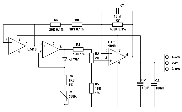 Schaltplan Temperatur-Sensor 1 mit KTY87