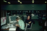 Jim Burgess (left) and Gerd Sapper at the TR440 operator console