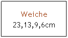 Textfeld: Weiche
23,13,9,6cm
